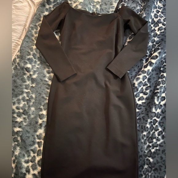 Babaton Black Long Sleeve Viscose Dress (Size 4) - Picture 2 of 6